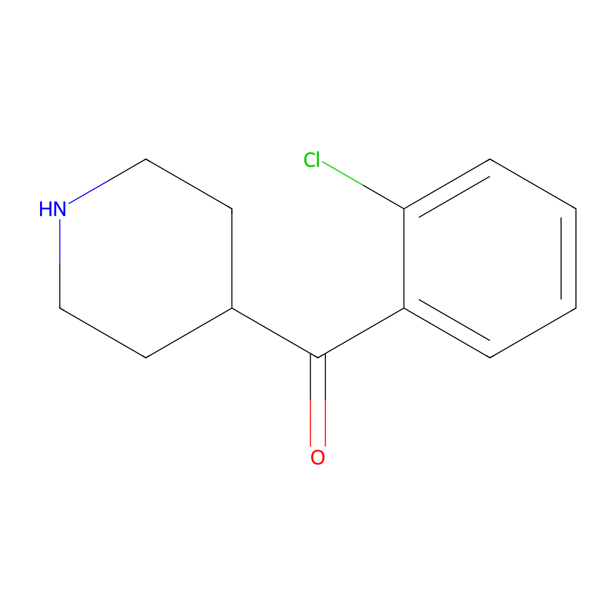 (2-Chlorophenyl)(piperidin-4-yl)methanone molecular structure, CAS 792857-93-3
