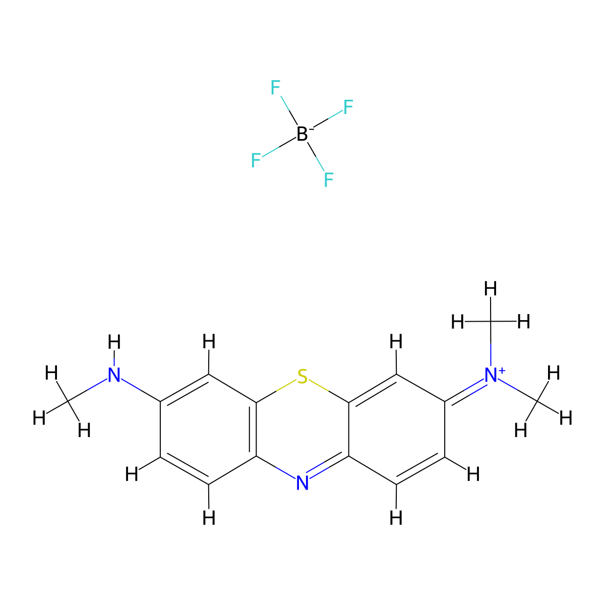 3-(Dimethylamino)-7-(methylamino)phenothiazin-5-ium tetrafluoroborate molecular structure, CAS 79288-94-1