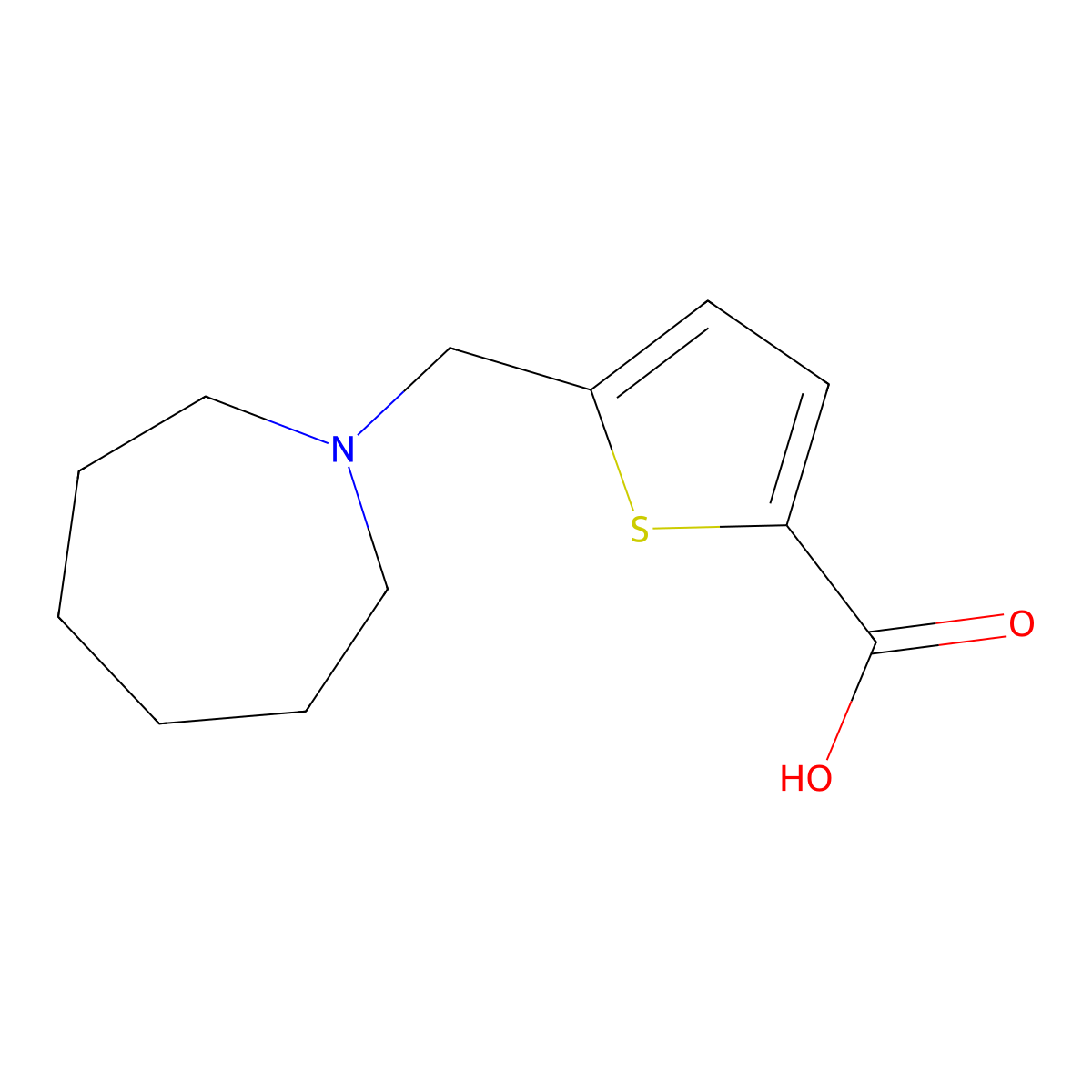 5-(Azepan-1-ylmethyl)thiophene-2-carboxylic acid molecular structure, CAS 792889-26-0