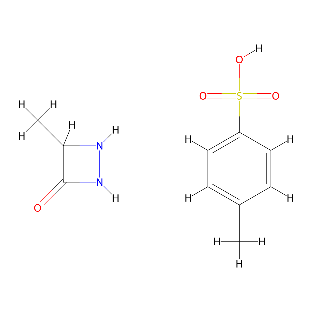 4-Methyl-1,2-diazetidin-3-one, 4-methylbenzene-1-sulfonic acid molecular structure, CAS 79289-51-3