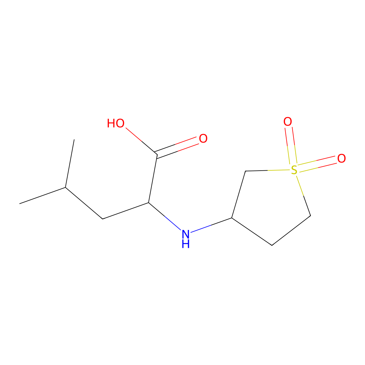 2-(1,1-Dioxo-tetrahydro-1lambda*6*-thiophen-3-ylamino)-4-methyl-pentanoic acid molecular structure, CAS 792893-05-1