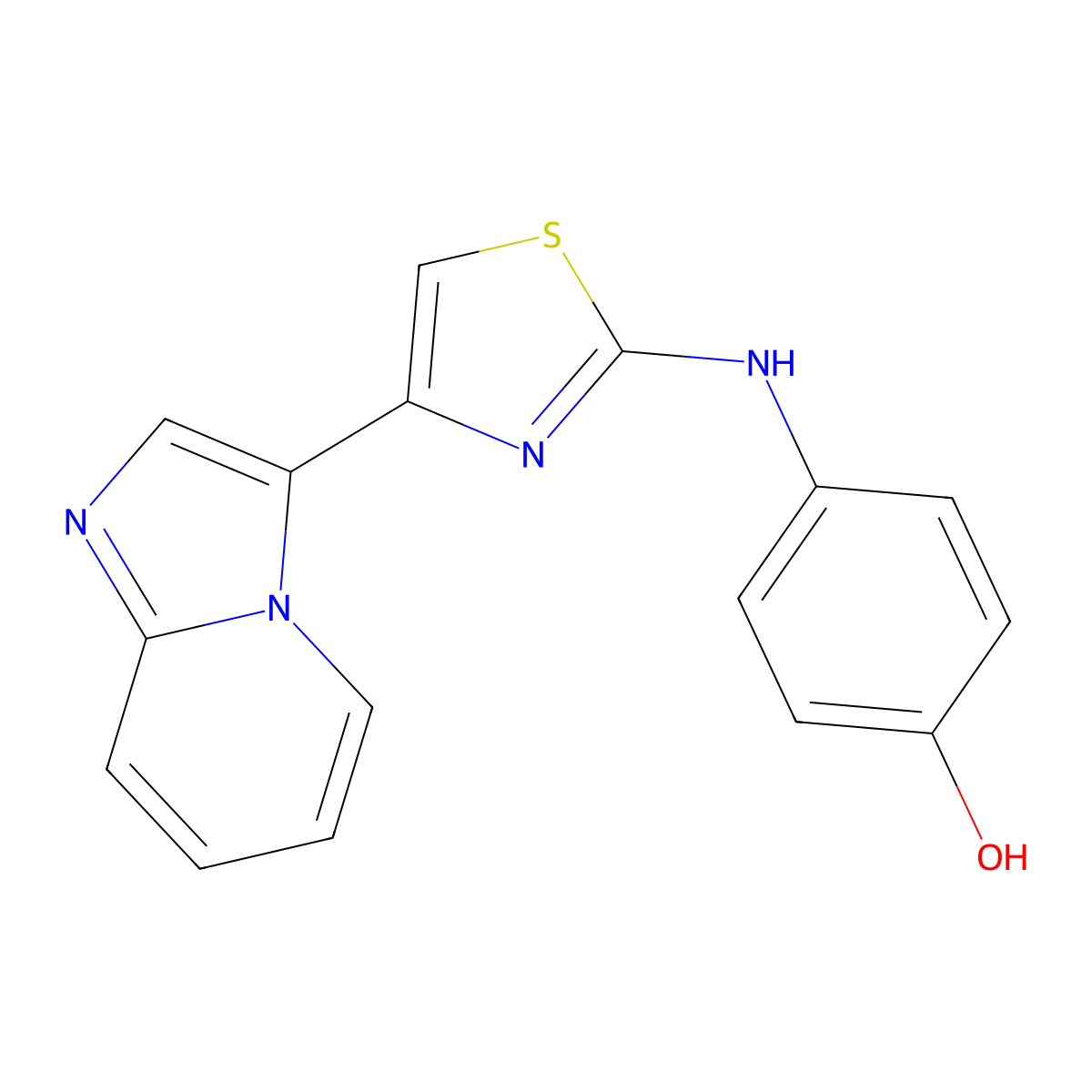 4-[(4-Imidazo[1,2-a]pyridin-3-yl-1,3-thiazol-2-yl)amino]phenol molecular structure, CAS 792898-18-1