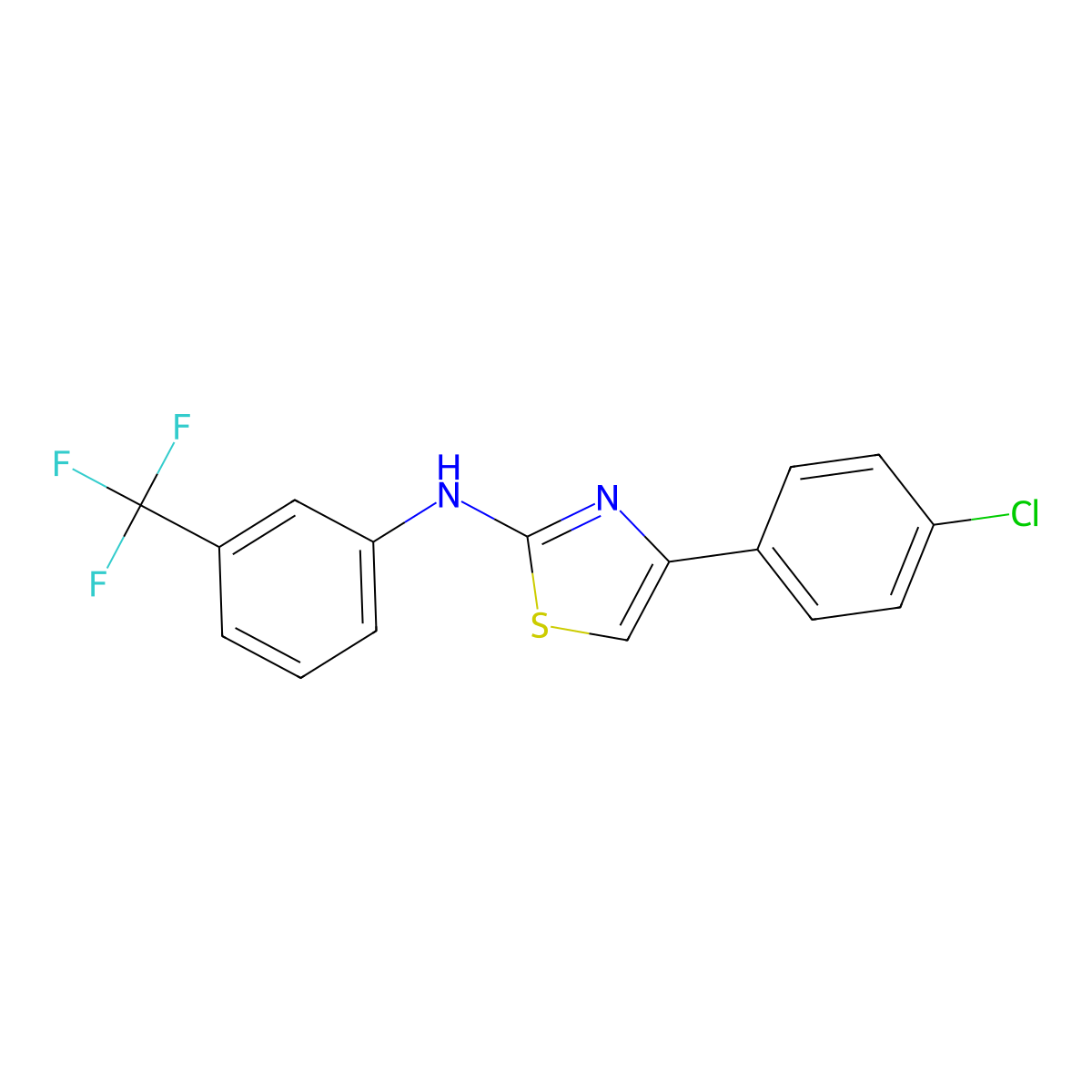 4-(4-chlorophenyl)-N-[3-(trifluoromethyl)phenyl]-1,3-thiazol-2-amine molecular structure, CAS 792902-47-7