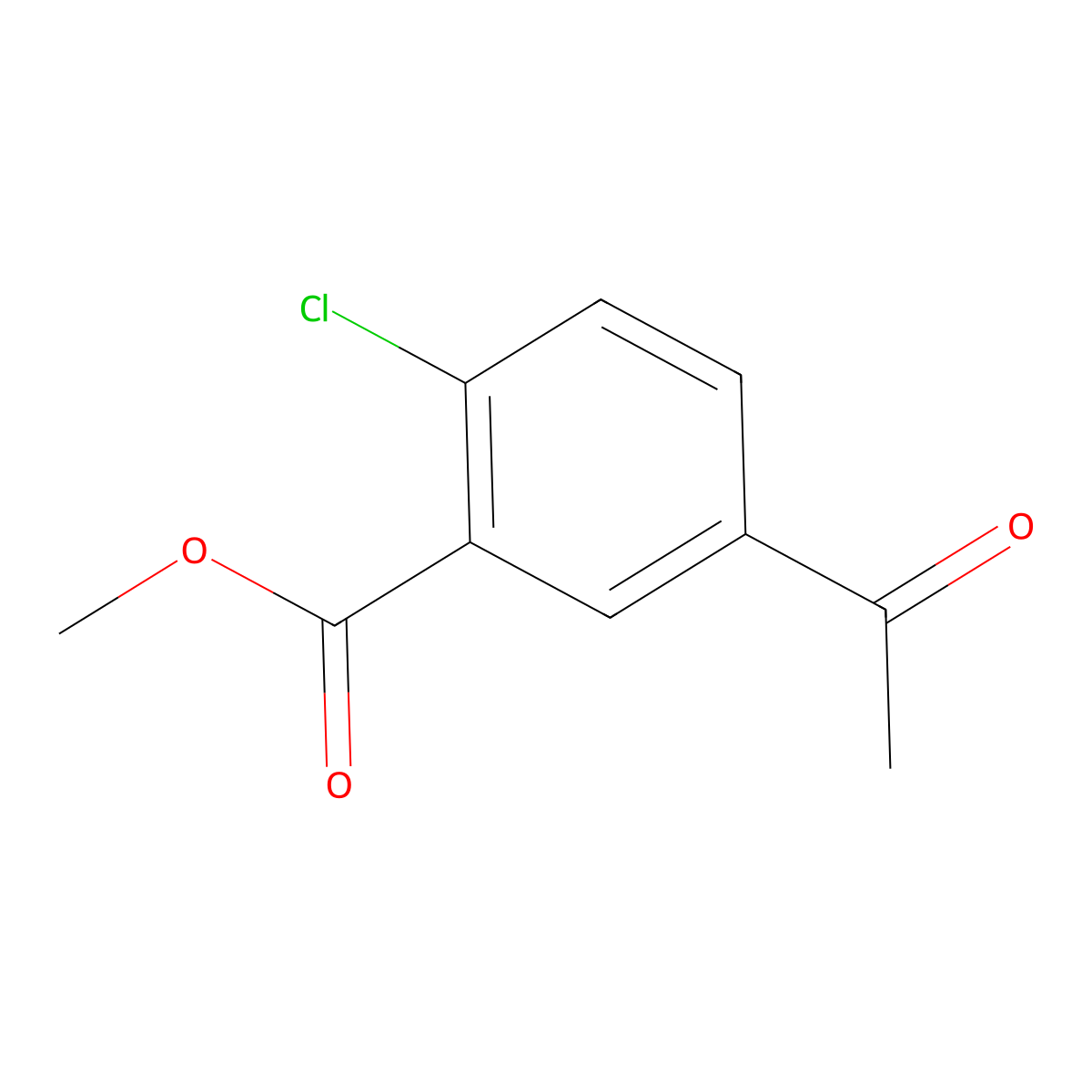 Methyl 5-acetyl-2-chlorobenzoate molecular structure, CAS 792911-92-3