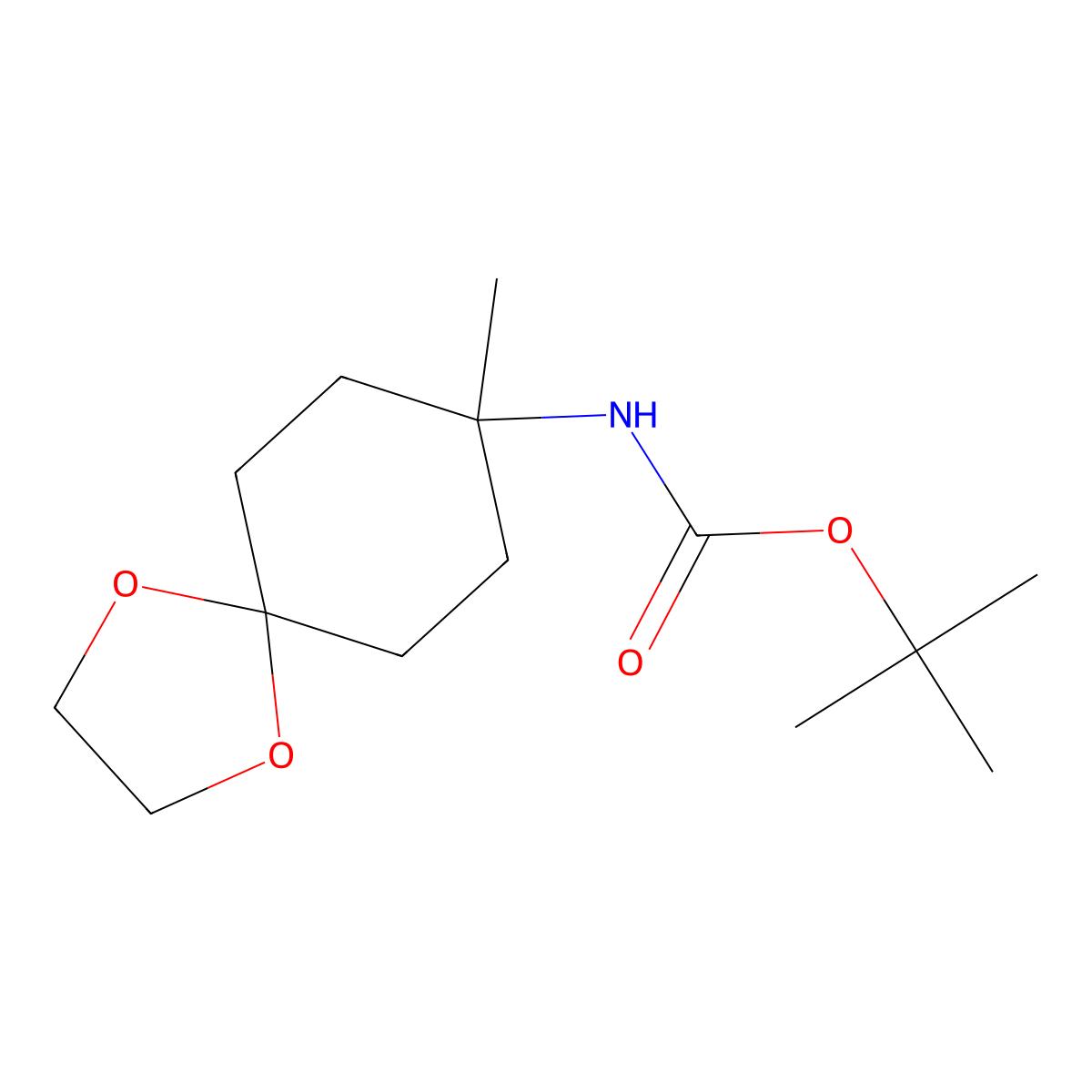 tert-butyl (8-Methyl-1,4-dioxaspiro[4.5]decan-8-yl)carbaMate molecular structure, CAS 792913-82-7