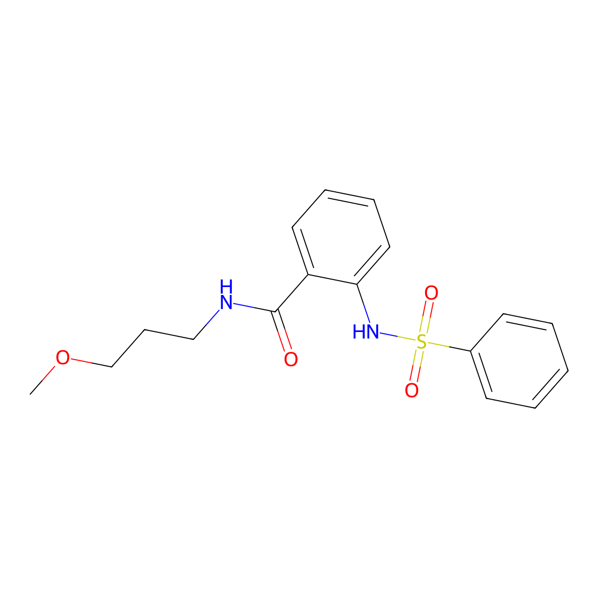 2-(benzenesulfonamido)-N-(3-methoxypropyl)benzamide molecular structure, CAS 792926-23-9
