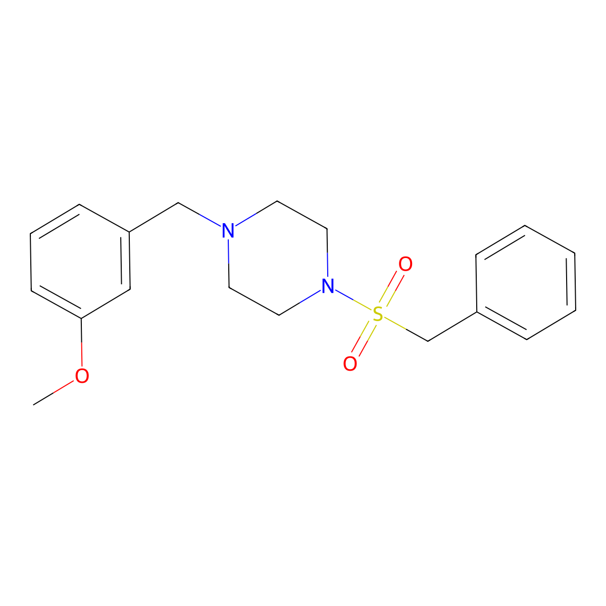 1-Benzylsulfonyl-4-[(3-methoxyphenyl)methyl]piperazine molecular structure, CAS 792926-64-8