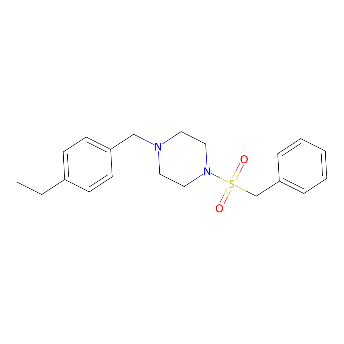 1-Benzylsulfonyl-4-[(4-ethylphenyl)methyl]piperazine molecular structure, CAS 792926-68-2
