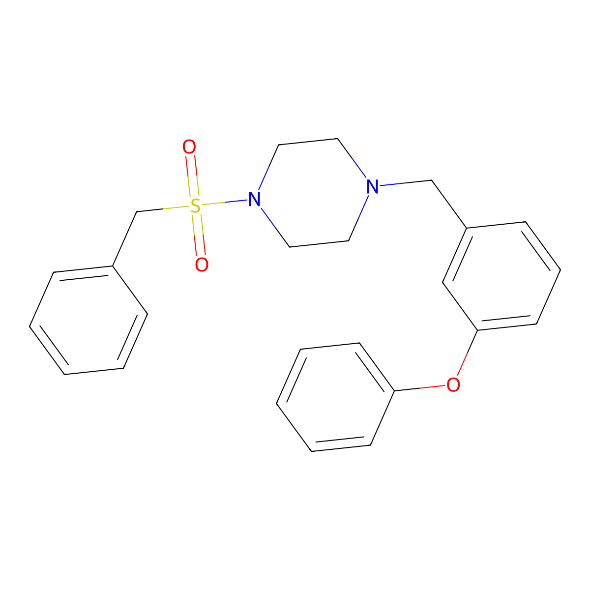 1-Benzylsulfonyl-4-[(3-phenoxyphenyl)methyl]piperazine molecular structure, CAS 792926-70-6