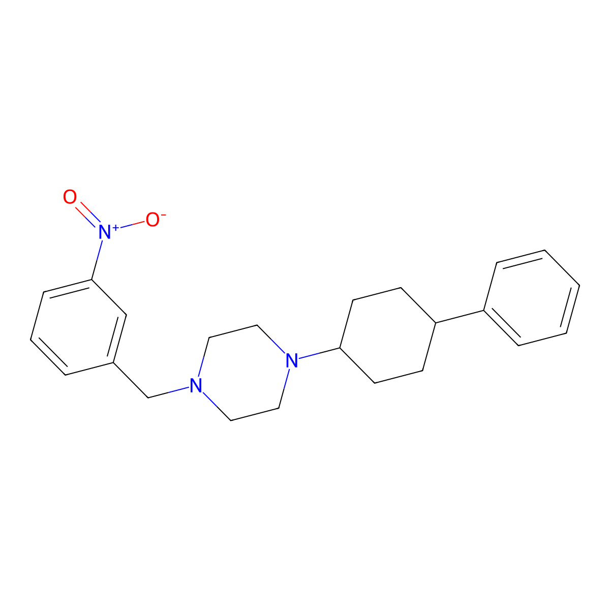 1-[(3-Nitrophenyl)methyl]-4-(4-phenylcyclohexyl)piperazine molecular structure, CAS 792926-75-1