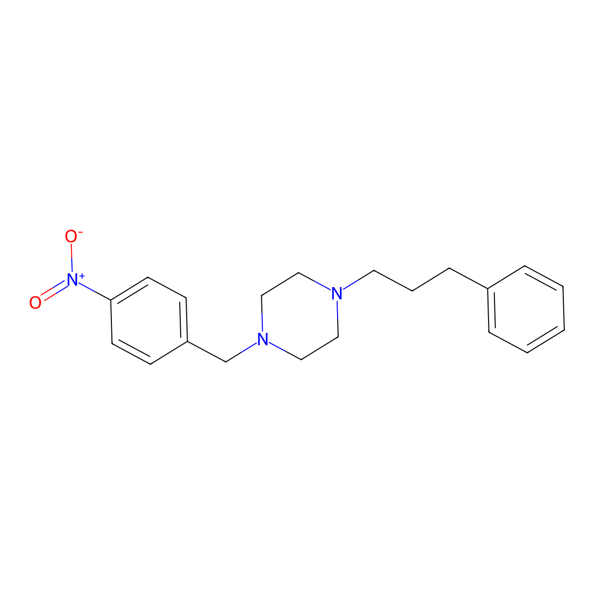 1-[(4-Nitrophenyl)methyl]-4-(3-phenylpropyl)piperazine molecular structure, CAS 792926-76-2