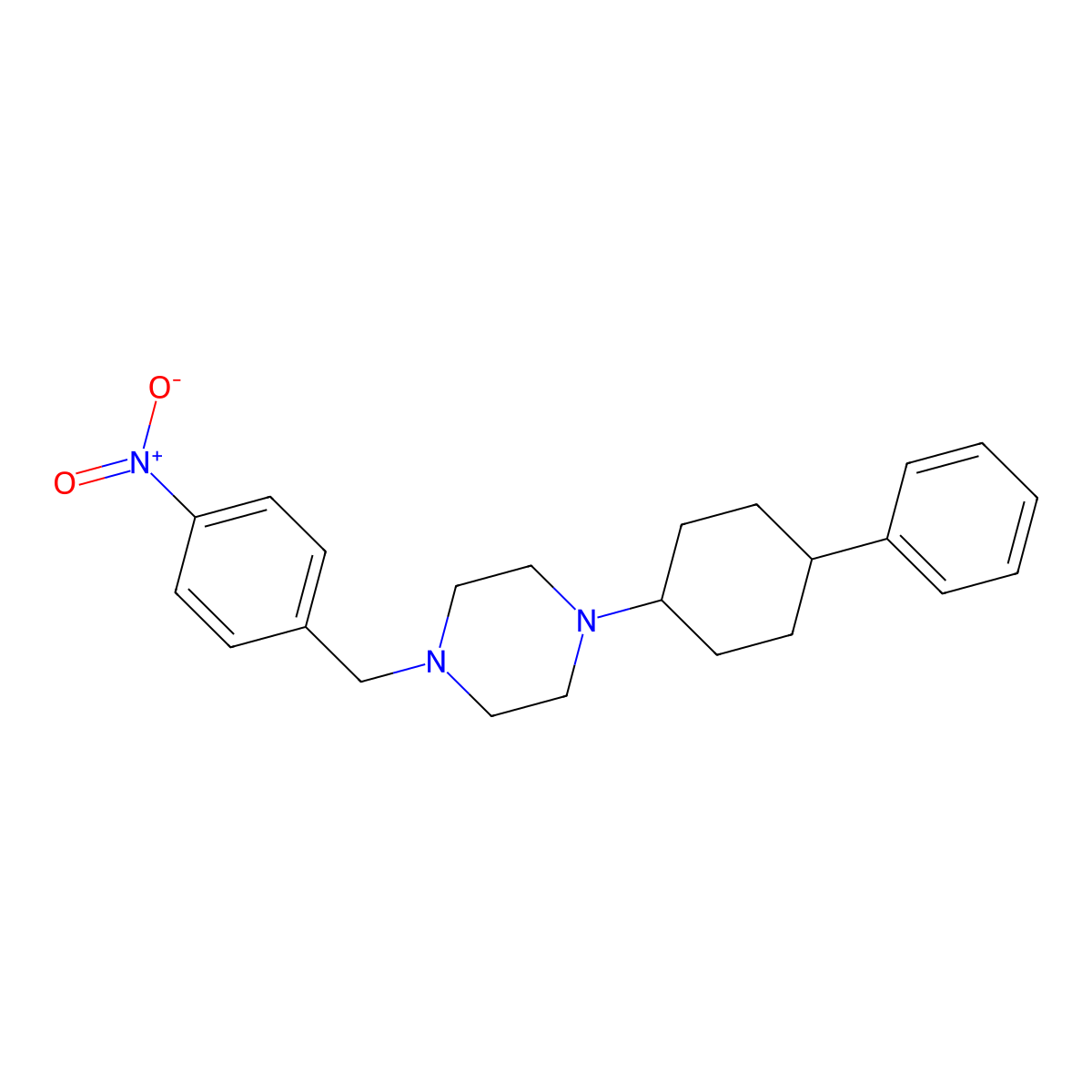 1-[(4-Nitrophenyl)methyl]-4-(4-phenylcyclohexyl)piperazine molecular structure, CAS 792926-77-3