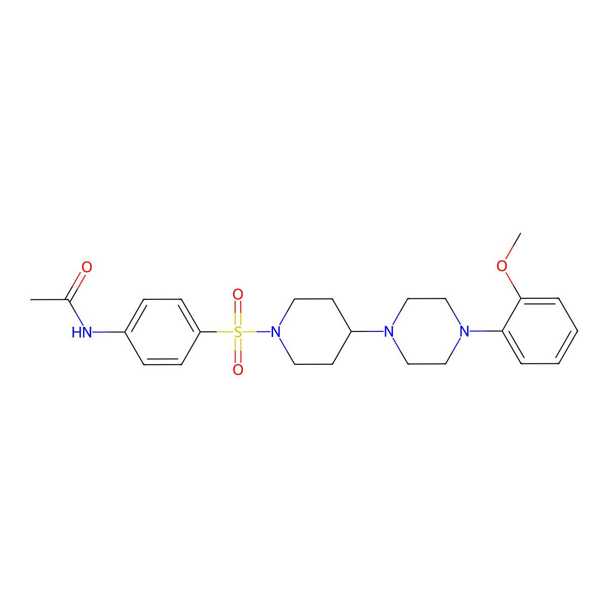 N-[4-[4-[4-(2-methoxyphenyl)piperazin-1-yl]piperidin-1-yl]sulfonylphenyl]acetamide molecular structure, CAS 792926-78-4