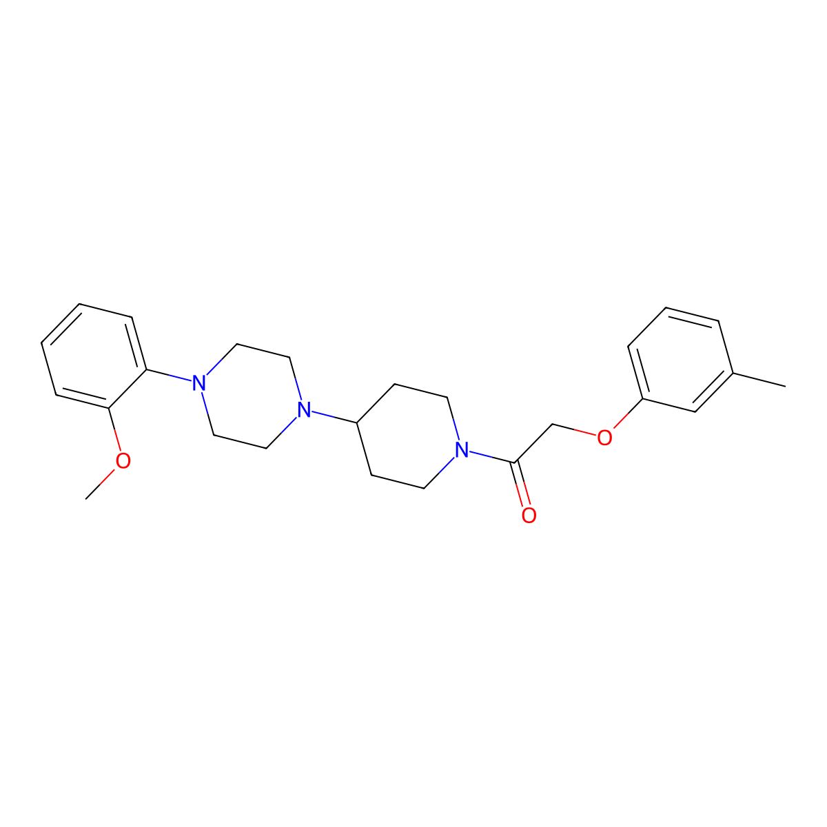 1-[4-[4-(2-Methoxyphenyl)piperazin-1-yl]piperidin-1-yl]-2-(3-methylphenoxy)ethanone molecular structure, CAS 792926-79-5