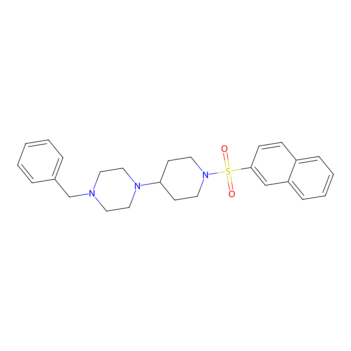 1-Benzyl-4-(1-naphthalen-2-ylsulfonylpiperidin-4-yl)piperazine molecular structure, CAS 792926-83-1