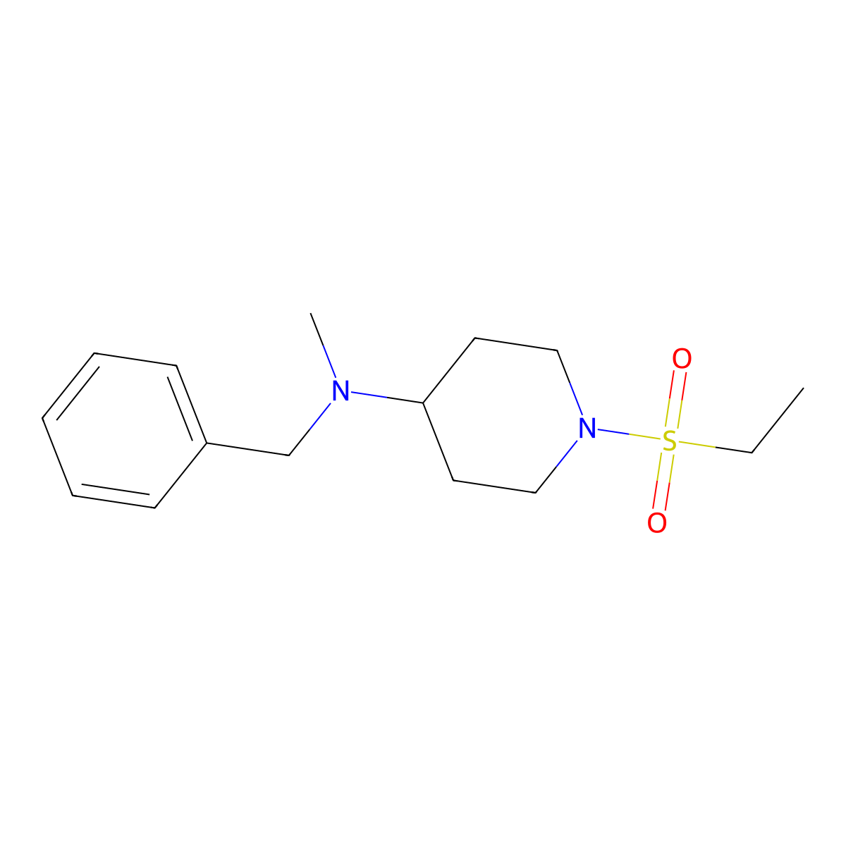 N-benzyl-1-ethylsulfonyl-N-methylpiperidin-4-amine molecular structure, CAS 792926-84-2
