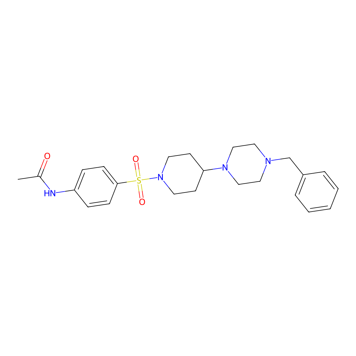 N-[4-[4-(4-benzylpiperazin-1-yl)piperidin-1-yl]sulfonylphenyl]acetamide molecular structure, CAS 792926-85-3
