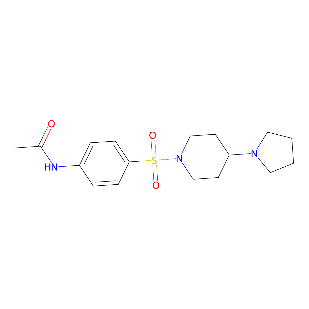 N-[4-(4-pyrrolidin-1-ylpiperidin-1-yl)sulfonylphenyl]acetamide molecular structure, CAS 792926-88-6