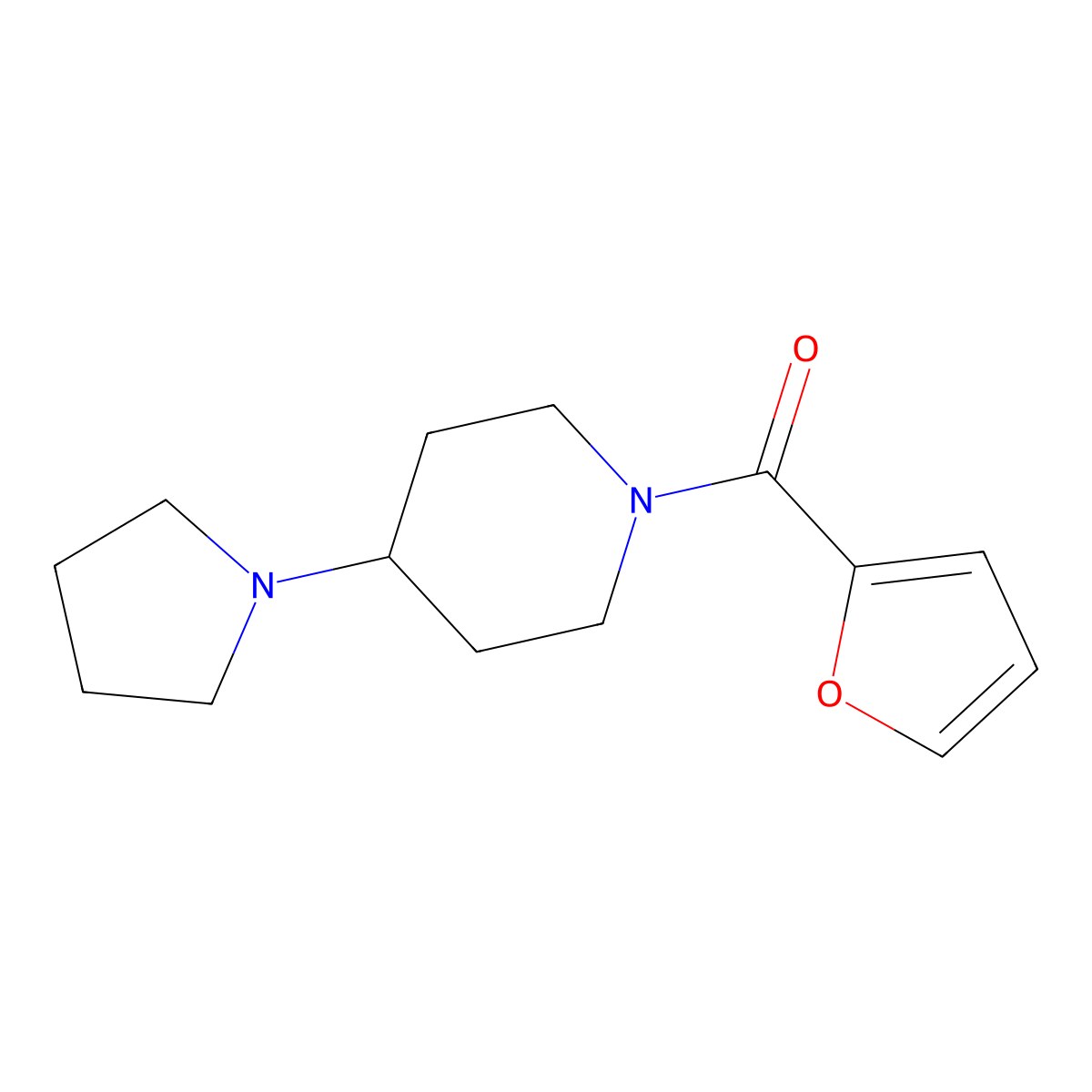 1-(2-Furoyl)-4-(1-pyrrolidinyl)piperidine molecular structure, CAS 792926-90-0