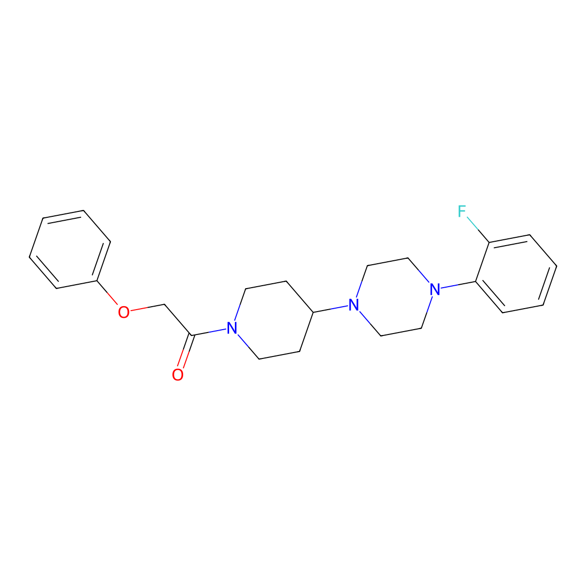 1-[4-[4-(2-Fluorophenyl)piperazin-1-yl]piperidin-1-yl]-2-phenoxyethanone molecular structure, CAS 792926-93-3