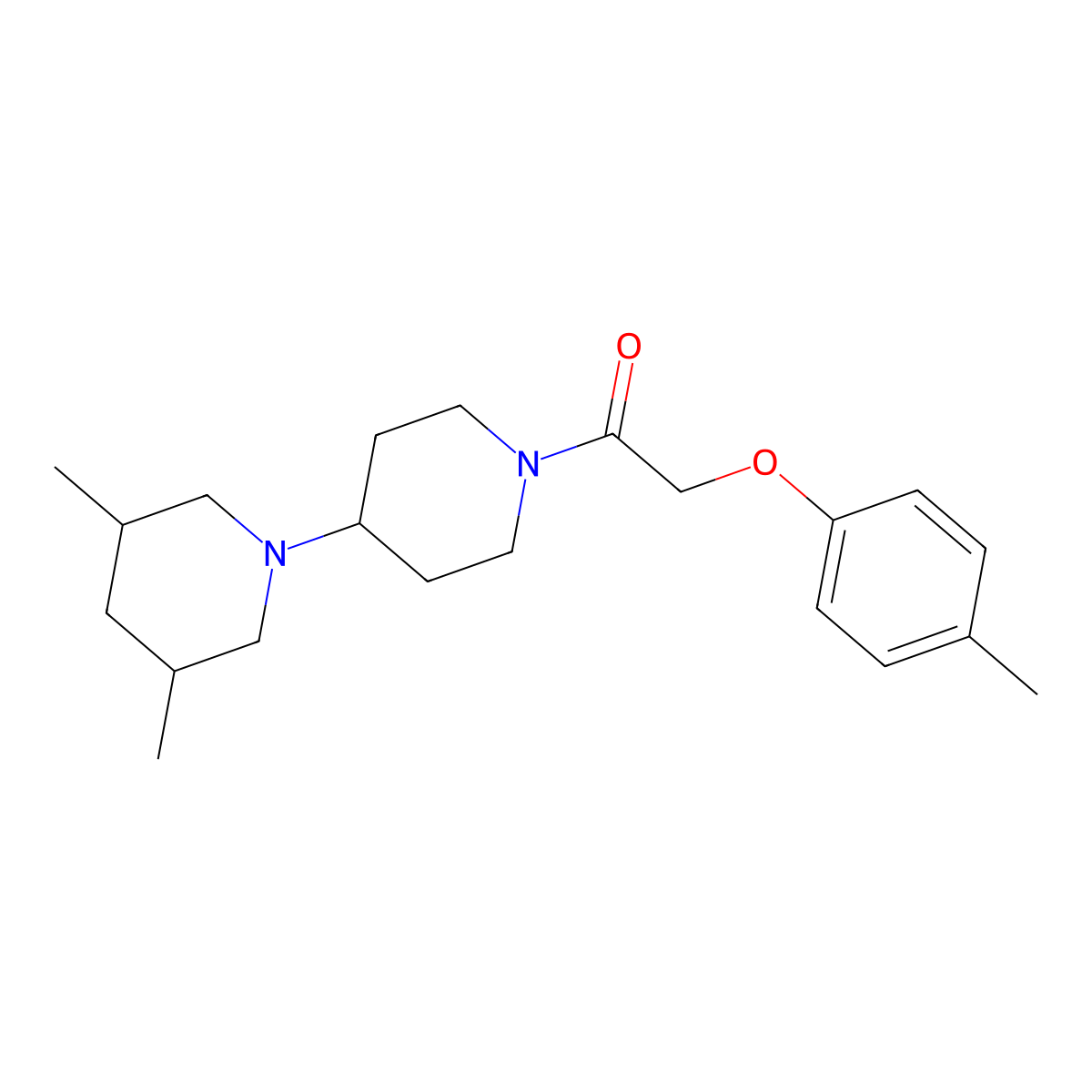 1-[4-(3,5-Dimethylpiperidin-1-yl)piperidin-1-yl]-2-(4-methylphenoxy)ethanone molecular structure, CAS 792926-94-4