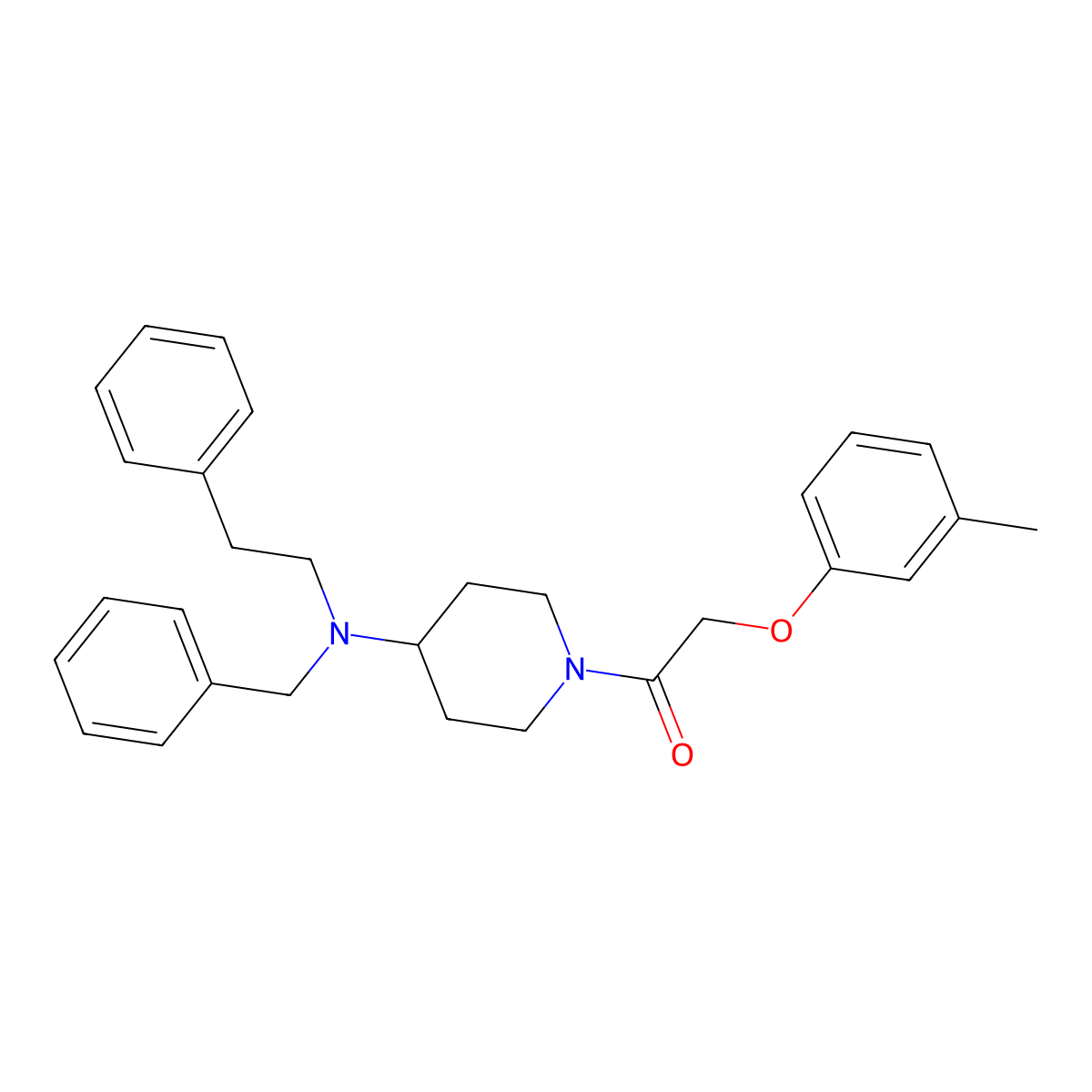 1-{4-[Benzyl(2-phenylethyl)amino]piperidin-1-yl}-2-(3-methylphenoxy)ethanone molecular structure, CAS 792926-95-5
