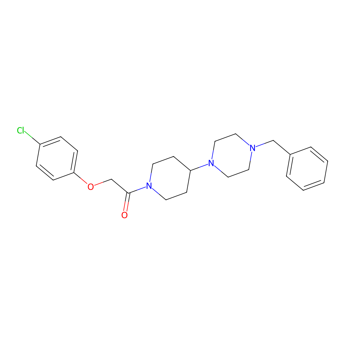 1-[4-(4-Benzylpiperazin-1-yl)piperidin-1-yl]-2-(4-chlorophenoxy)ethanone molecular structure, CAS 792926-96-6