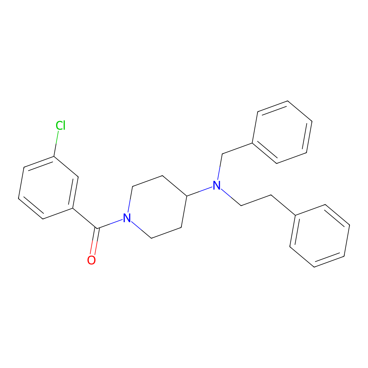 {4-[Benzyl(2-phenylethyl)amino]piperidin-1-yl}(3-chlorophenyl)methanone molecular structure, CAS 792926-98-8