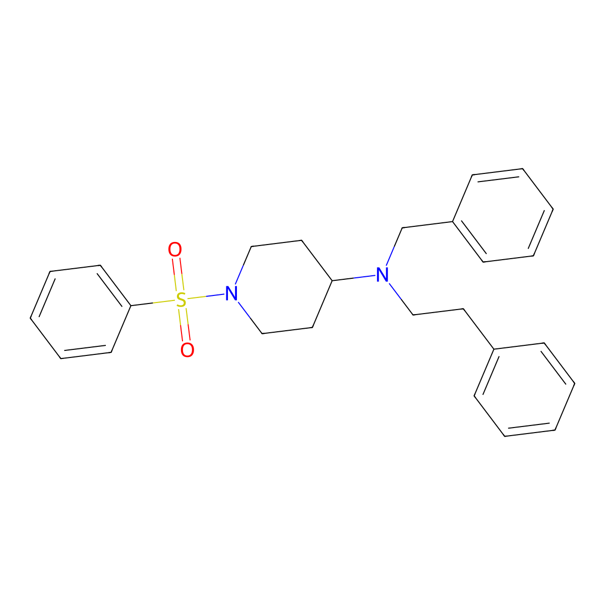 4-[(2-Phenylethyl)benzylamino]-1-(phenylsulfonyl)piperidine molecular structure, CAS 792927-01-6