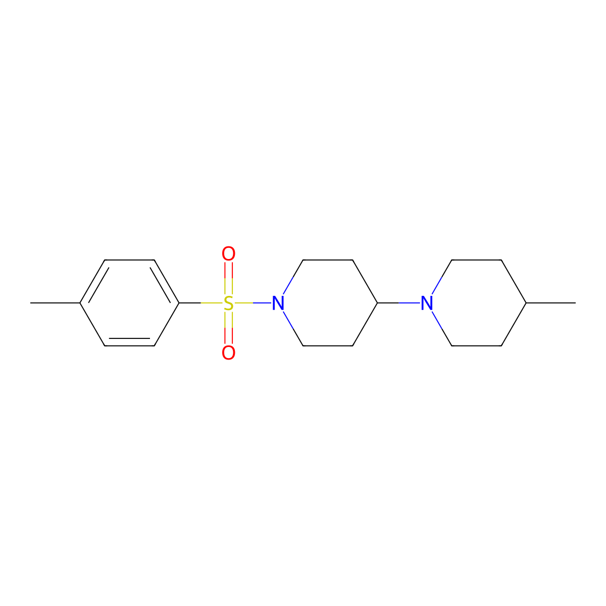 4-Methyl-1-[1-(4-methylphenyl)sulfonylpiperidin-4-yl]piperidine molecular structure, CAS 792927-02-7