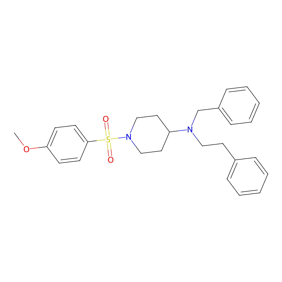 N-benzyl-1-[(4-methoxyphenyl)sulfonyl]-N-(2-phenylethyl)piperidin-4-amine molecular structure, CAS 792927-05-0
