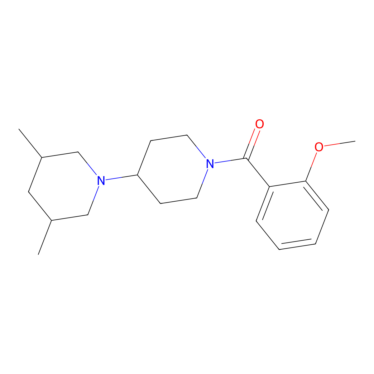 (3,5-Dimethyl-1,4'-bipiperidin-1'-yl)(2-methoxyphenyl)methanone molecular structure, CAS 792927-07-2