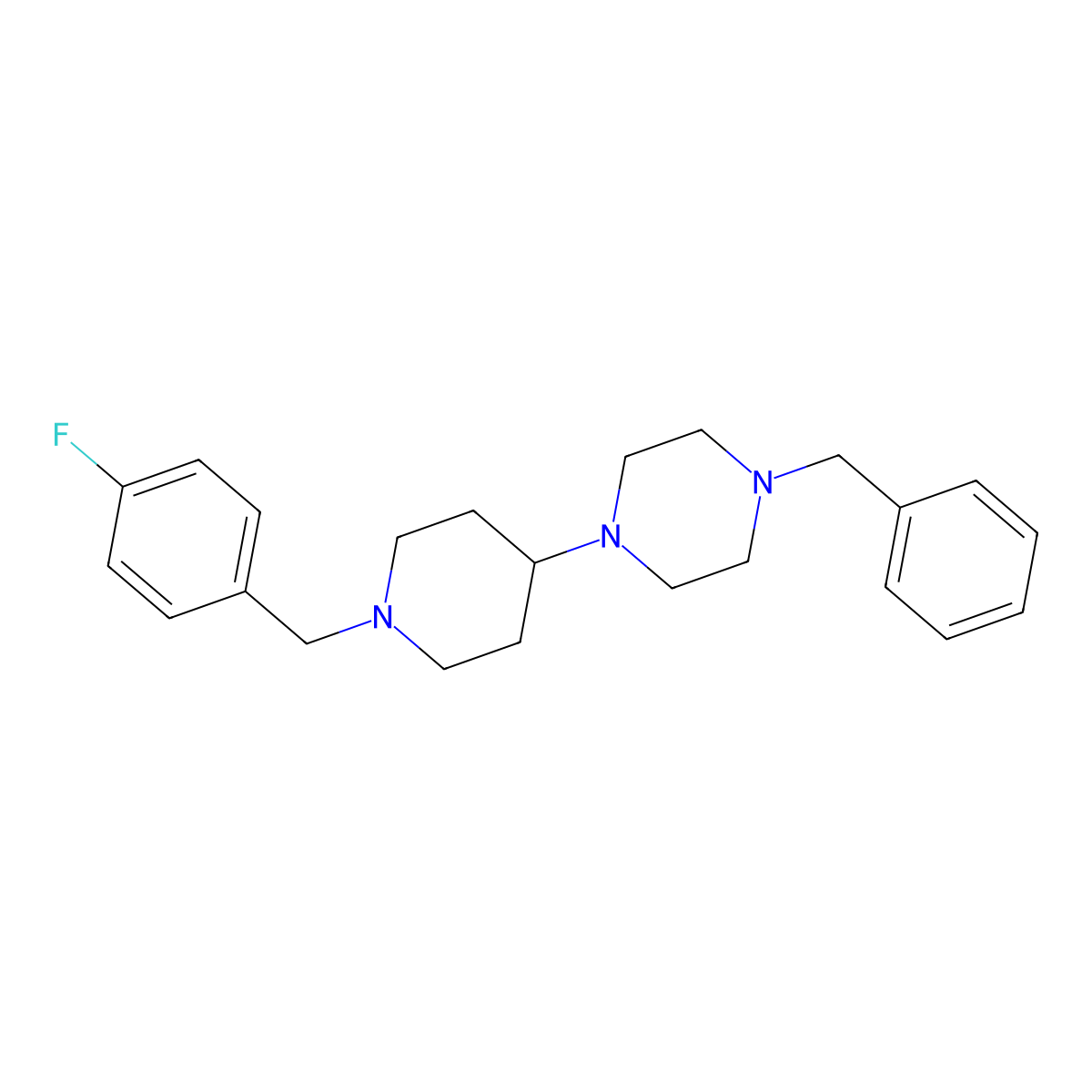 1-Benzyl-4-[1-[(4-fluorophenyl)methyl]piperidin-4-yl]piperazine molecular structure, CAS 792927-10-7
