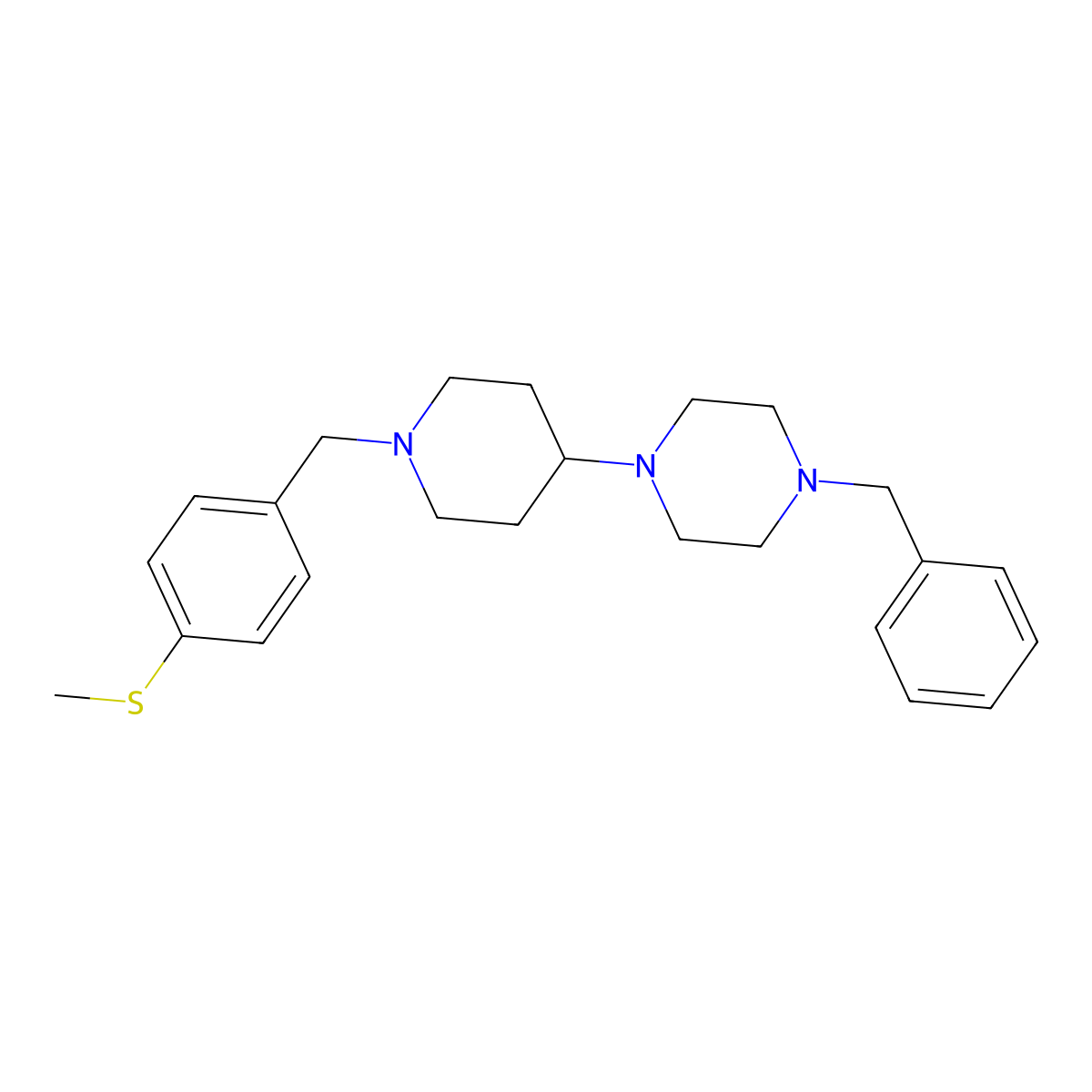 1-Benzyl-4-[1-[(4-methylsulfanylphenyl)methyl]piperidin-4-yl]piperazine molecular structure, CAS 792927-11-8