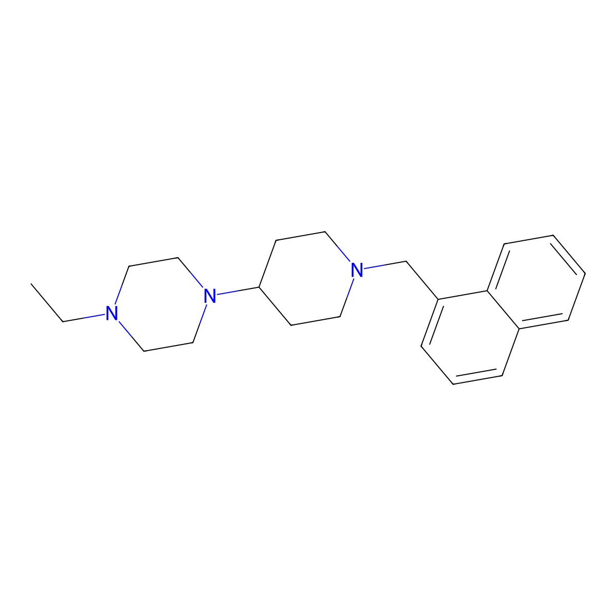 1-Ethyl-4-[1-(naphthalen-1-ylmethyl)piperidin-4-yl]piperazine molecular structure, CAS 792927-17-4