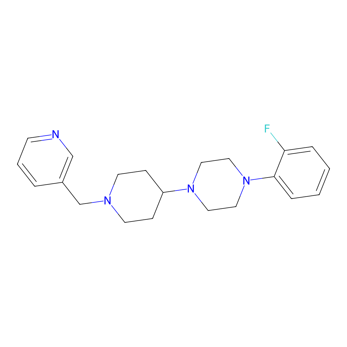 1-(2-Fluorophenyl)-4-[1-(pyridin-3-ylmethyl)piperidin-4-yl]piperazine molecular structure, CAS 792927-23-2