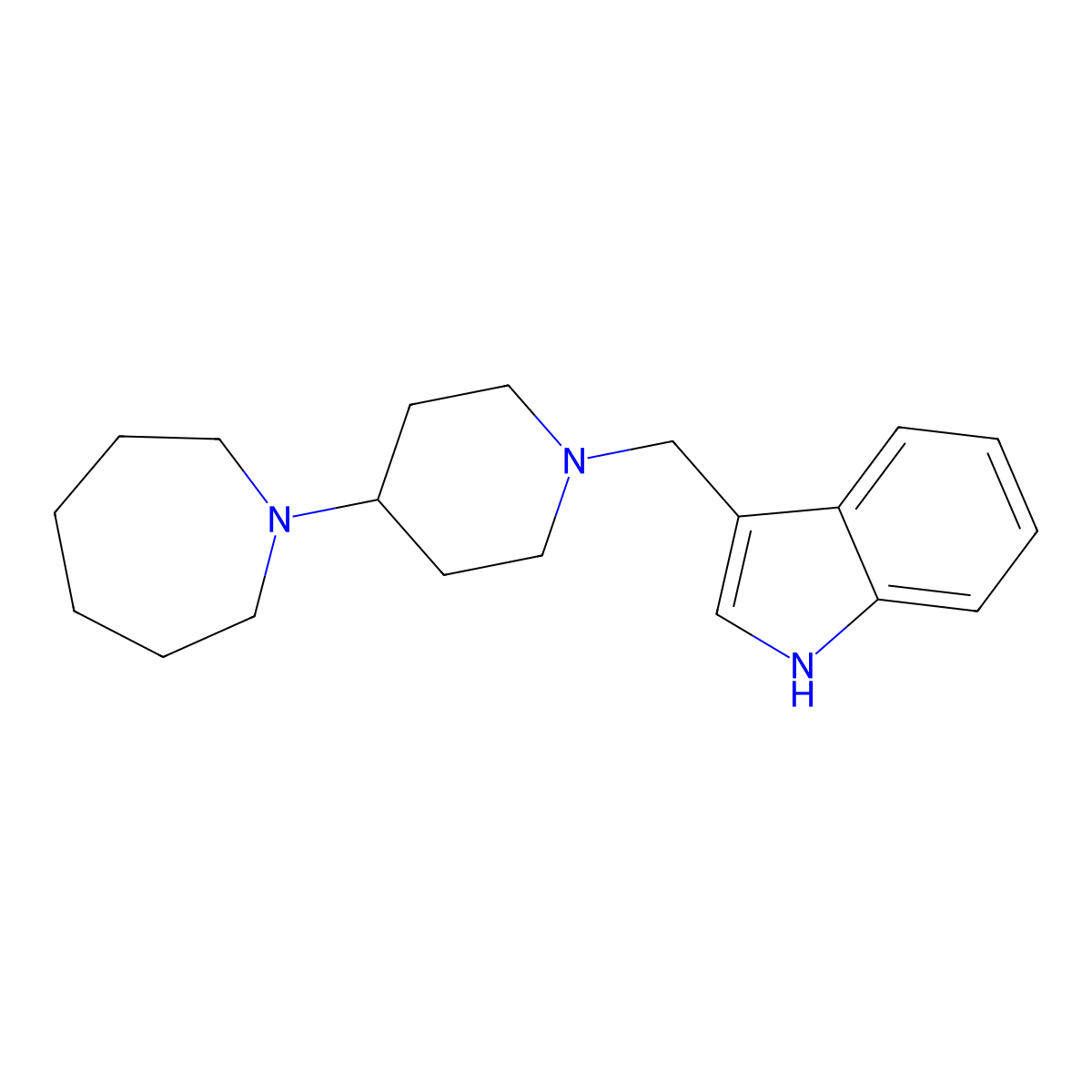 3-[[4-(azepan-1-yl)piperidin-1-yl]methyl]-1H-indole molecular structure, CAS 792927-25-4