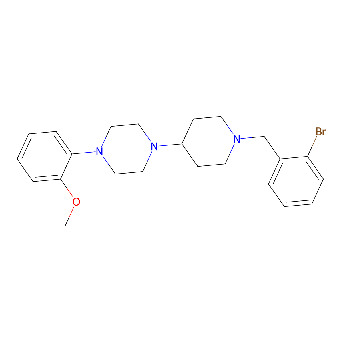 1-[1-[(2-Bromophenyl)methyl]piperidin-4-yl]-4-(2-methoxyphenyl)piperazine molecular structure, CAS 792927-26-5