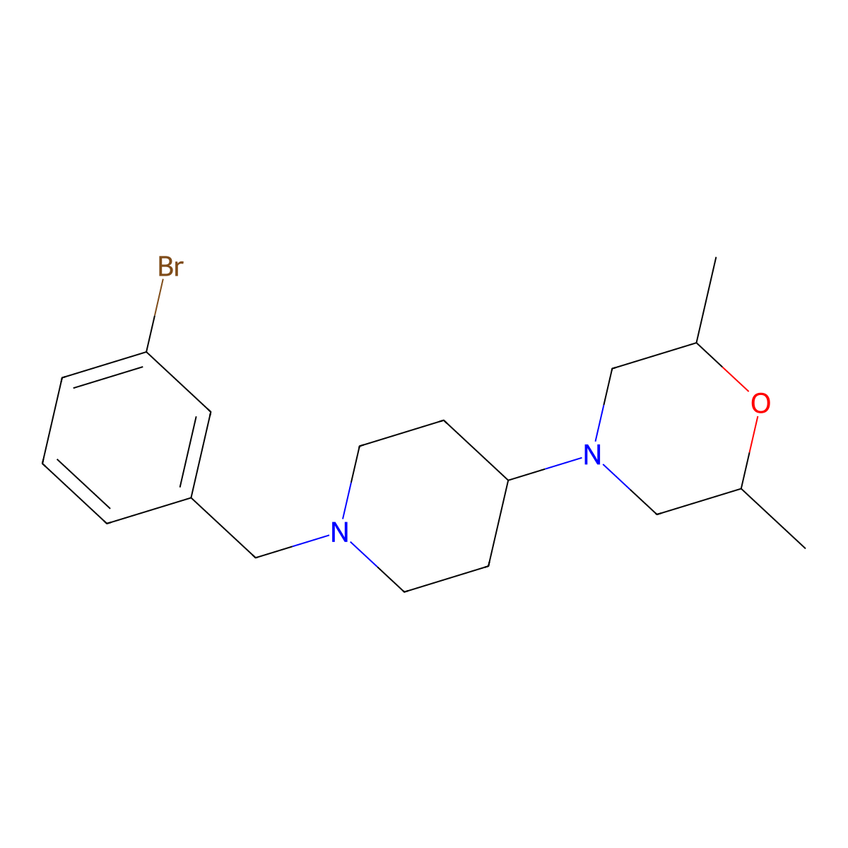 4-[1-(3-Bromobenzyl)piperidin-4-yl]-2,6-dimethylmorpholine molecular structure, CAS 792927-29-8