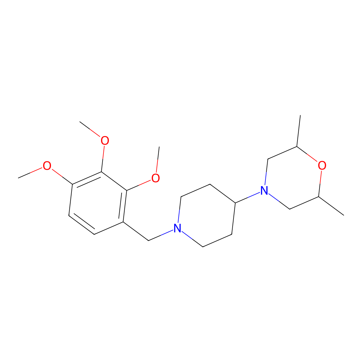 2,6-Dimethyl-4-[1-[(2,3,4-trimethoxyphenyl)methyl]piperidin-4-yl]morpholine molecular structure, CAS 792927-30-1