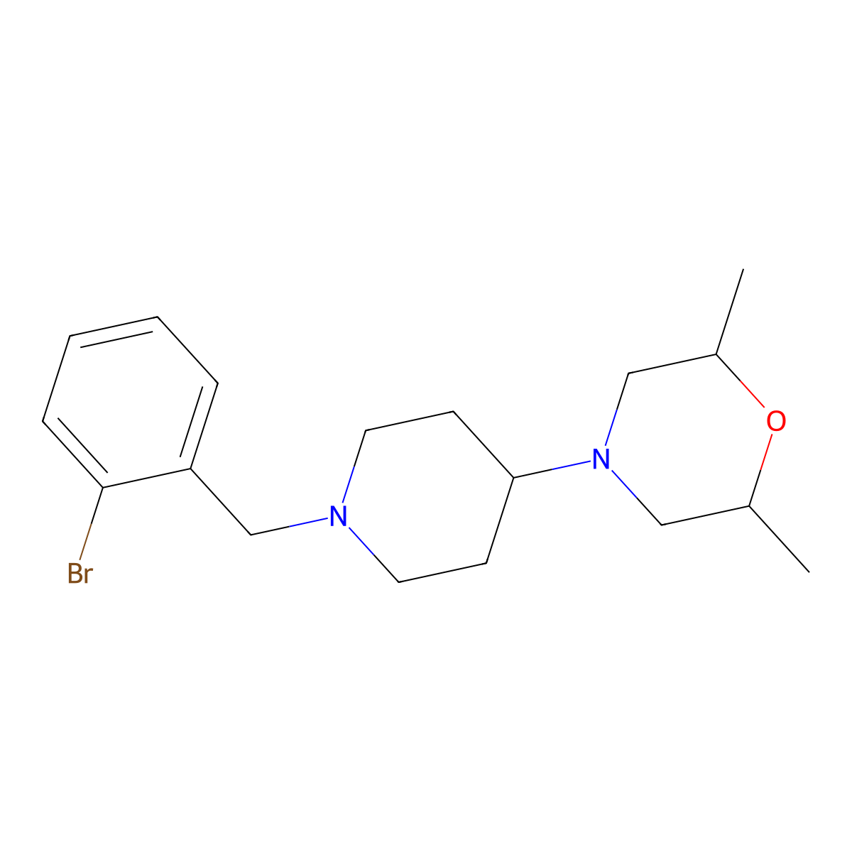 4-[1-[(2-Bromophenyl)methyl]piperidin-4-yl]-2,6-dimethylmorpholine molecular structure, CAS 792927-31-2