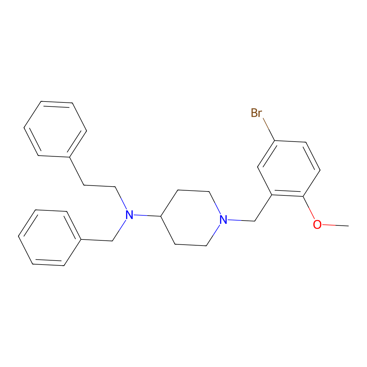 N-benzyl-1-(5-bromo-2-methoxybenzyl)-N-(2-phenylethyl)piperidin-4-amine molecular structure, CAS 792927-35-6