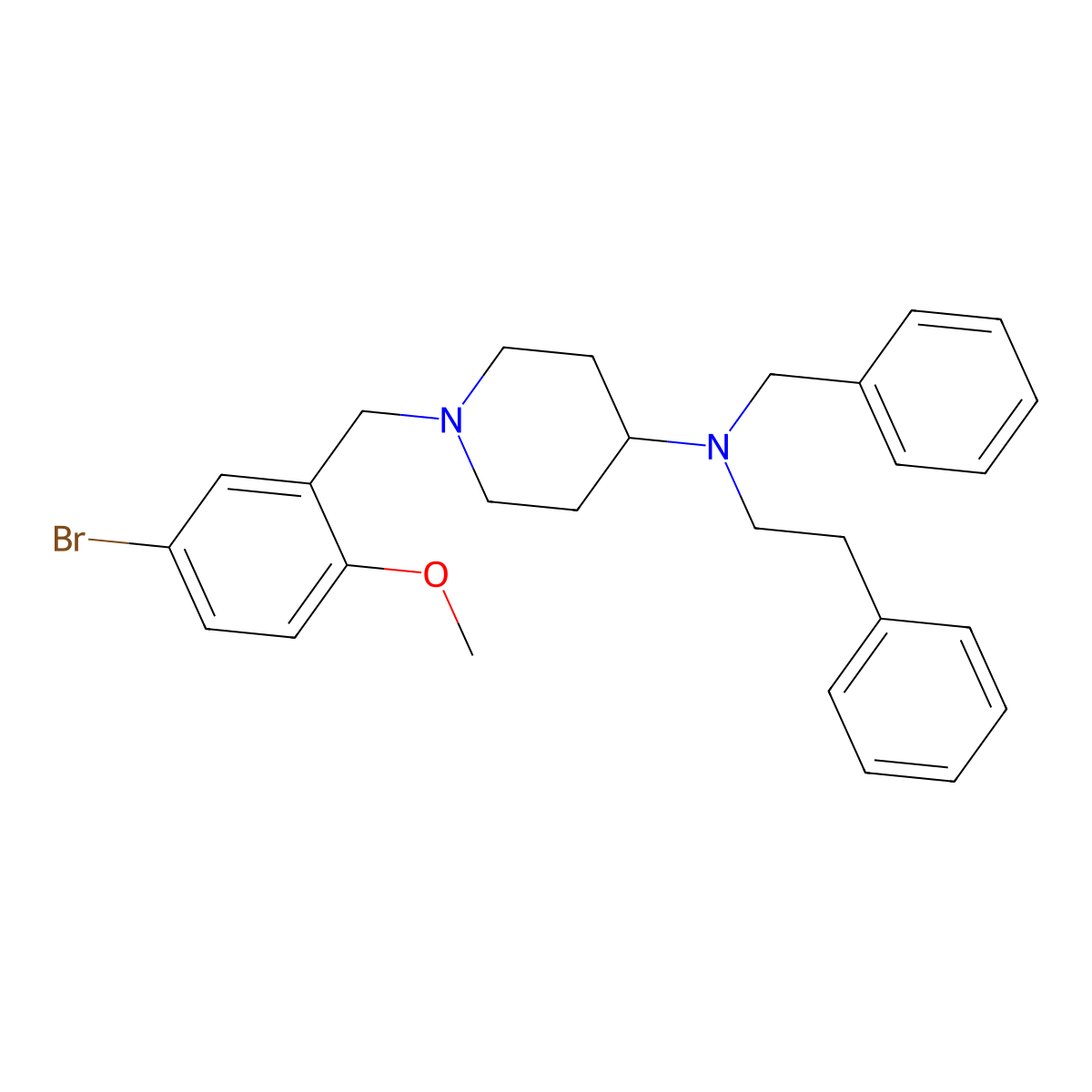 N-benzyl-1-(5-bromo-2-methoxybenzyl)-N-(2-phenylethyl)piperidin-4-amine molecular structure, CAS 792927-35-6
