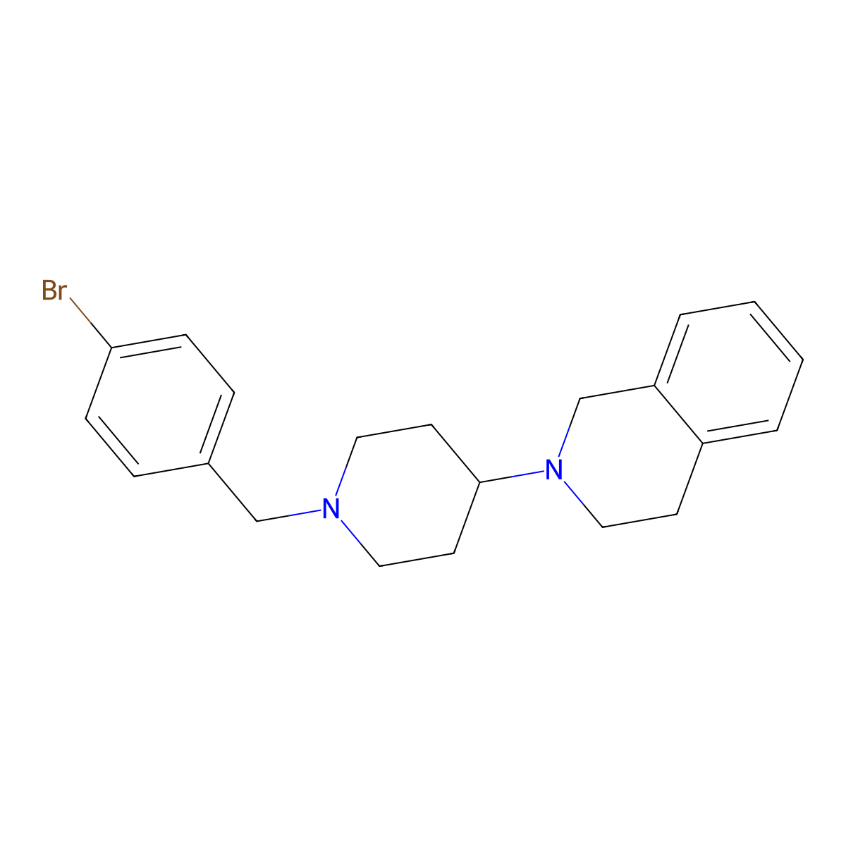 2-[1-[(4-bromophenyl)methyl]piperidin-4-yl]-3,4-dihydro-1H-isoquinoline molecular structure, CAS 792927-43-6
