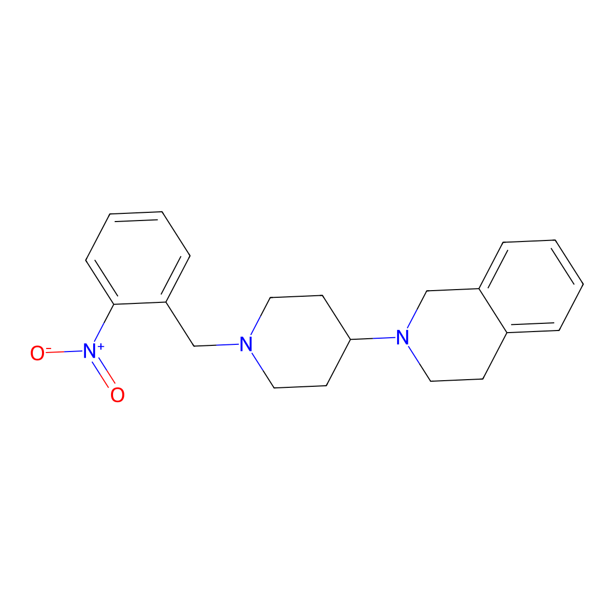 2-[1-[(2-nitrophenyl)methyl]piperidin-4-yl]-3,4-dihydro-1H-isoquinoline molecular structure, CAS 792927-47-0