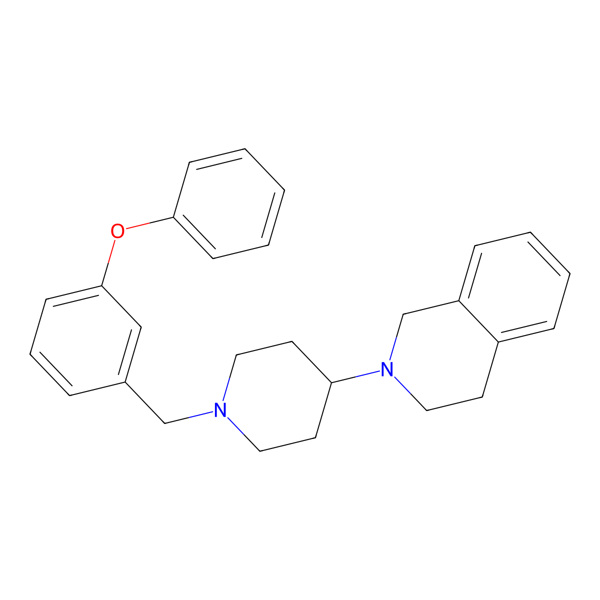 2-[1-[(3-phenoxyphenyl)methyl]piperidin-4-yl]-3,4-dihydro-1H-isoquinoline molecular structure, CAS 792927-49-2