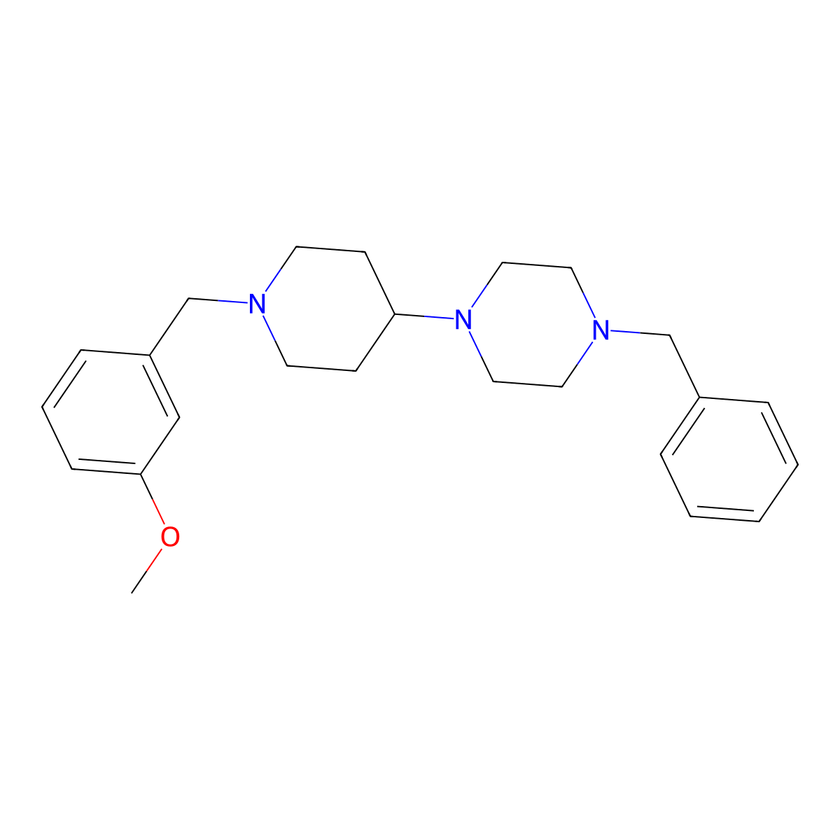 1-Benzyl-4-[1-[(3-methoxyphenyl)methyl]piperidin-4-yl]piperazine molecular structure, CAS 792927-51-6