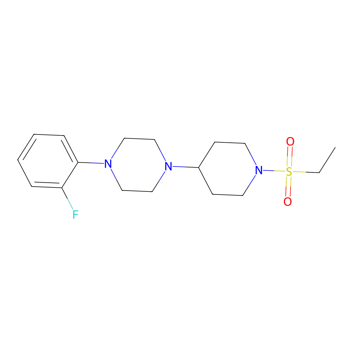 1-(1-Ethylsulfonylpiperidin-4-yl)-4-(2-fluorophenyl)piperazine molecular structure, CAS 792927-85-6