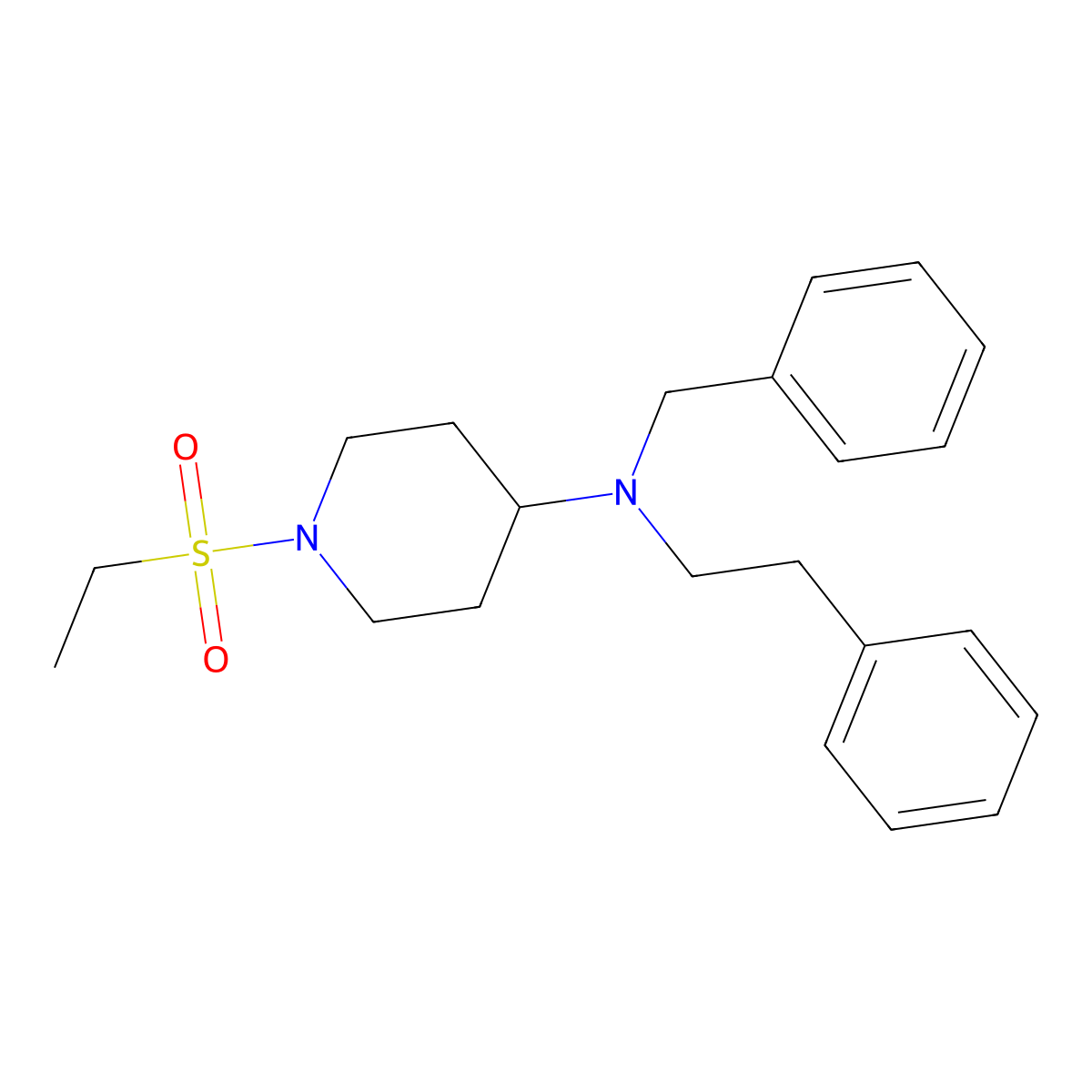 N-benzyl-1-(ethylsulfonyl)-N-(2-phenylethyl)-4-piperidinamine molecular structure, CAS 792927-87-8
