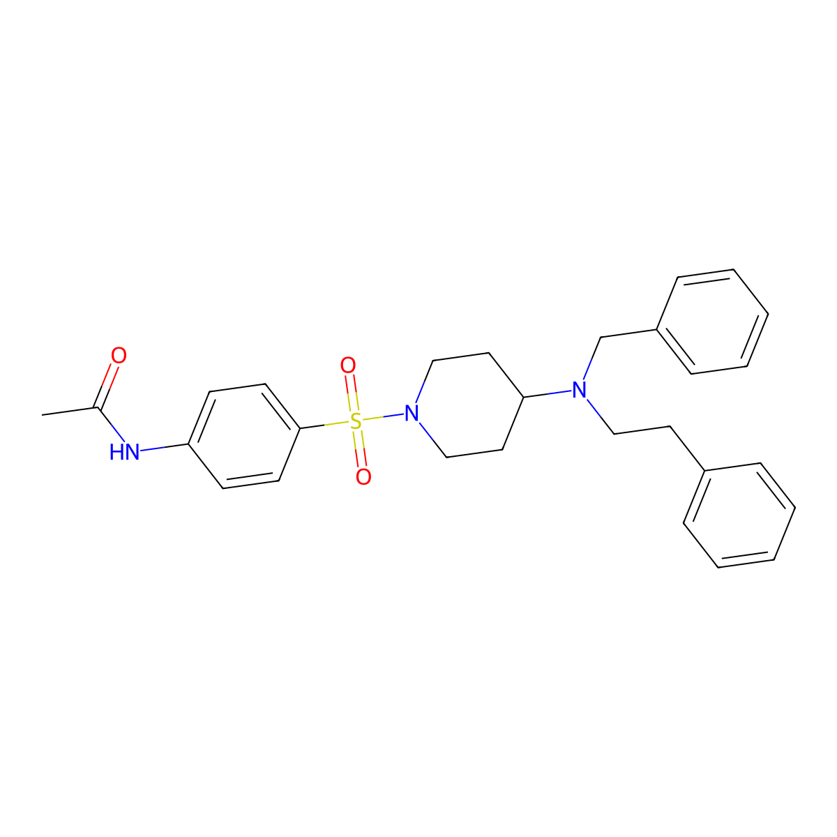 N-[4-({4-[benzyl(2-phenylethyl)amino]-1-piperidinyl}sulfonyl)phenyl]acetamide molecular structure, CAS 792927-89-0